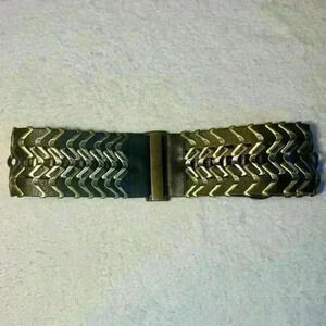 Brave Canada Leather Handmade Y2K Belt Brown Small Gold and Silver